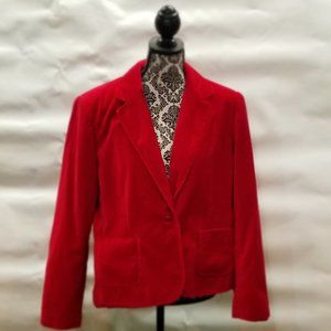 Vintage Red Velvet Blazer